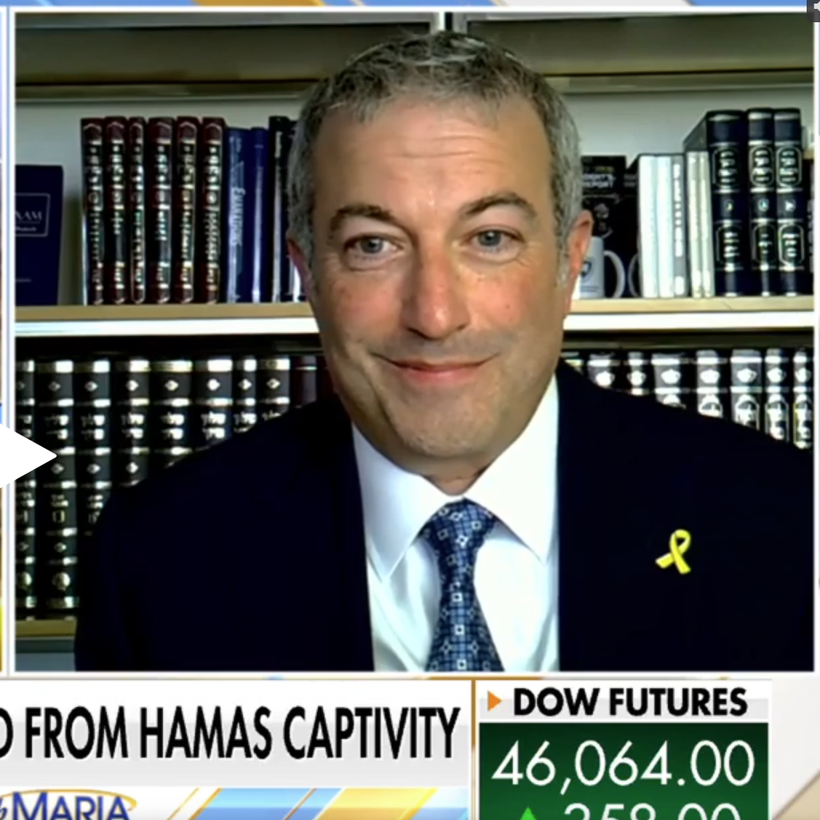 Rabbi Dr. Ari Berman comments on President Trump's efforts on the cease-fire in Gaza 10/13/2025 Fox Business - Mornings with Maria